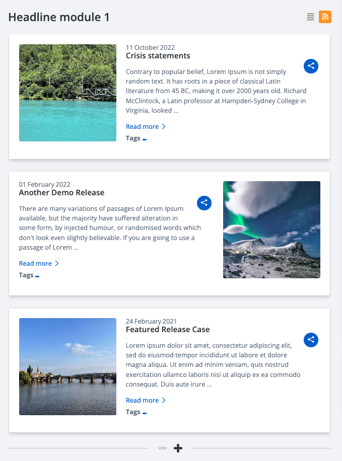 headlines with featured image