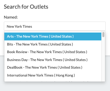 search specific outlets