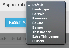 aspect ratio drop down menu